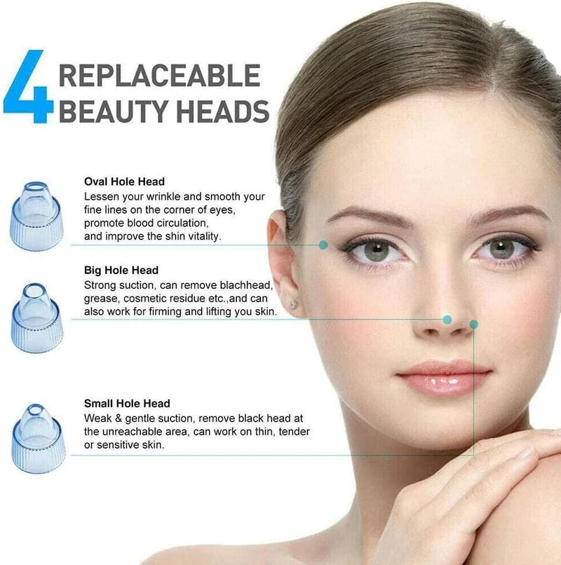 5-in-1 Pore Vacuum Cleaner & Blackhead Remover Tool (5 Suction Levels & 4 Probes)